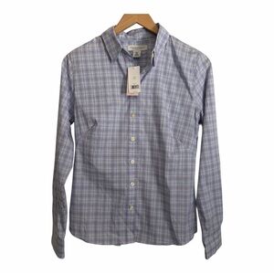 Banana Republic Women's NWT Non-Iron Fitted Button Up Shirt Lilac Plaid  10P